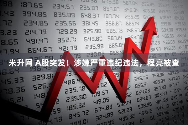 米升网 A股突发！涉嫌严重违纪违法，程亮被查